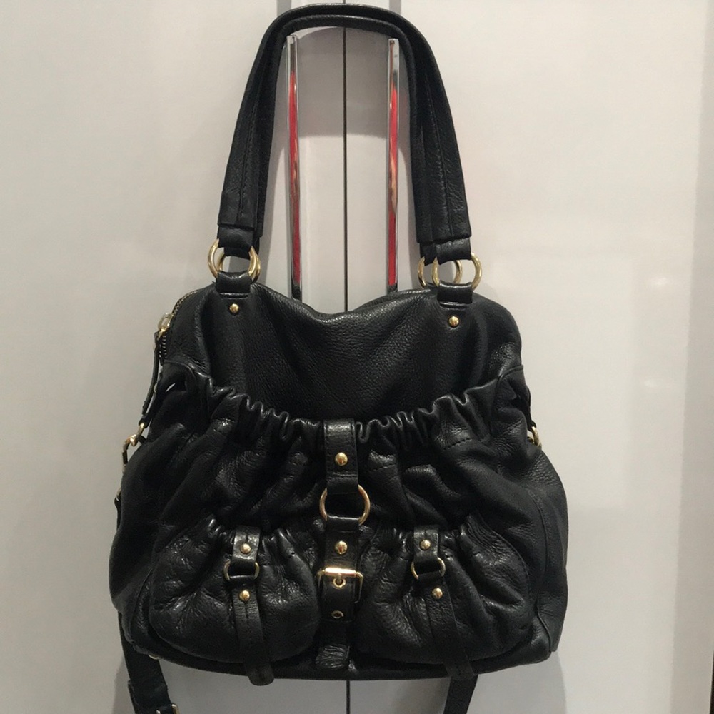 Michael Kors Black Gold Satchel Crossbody Bag